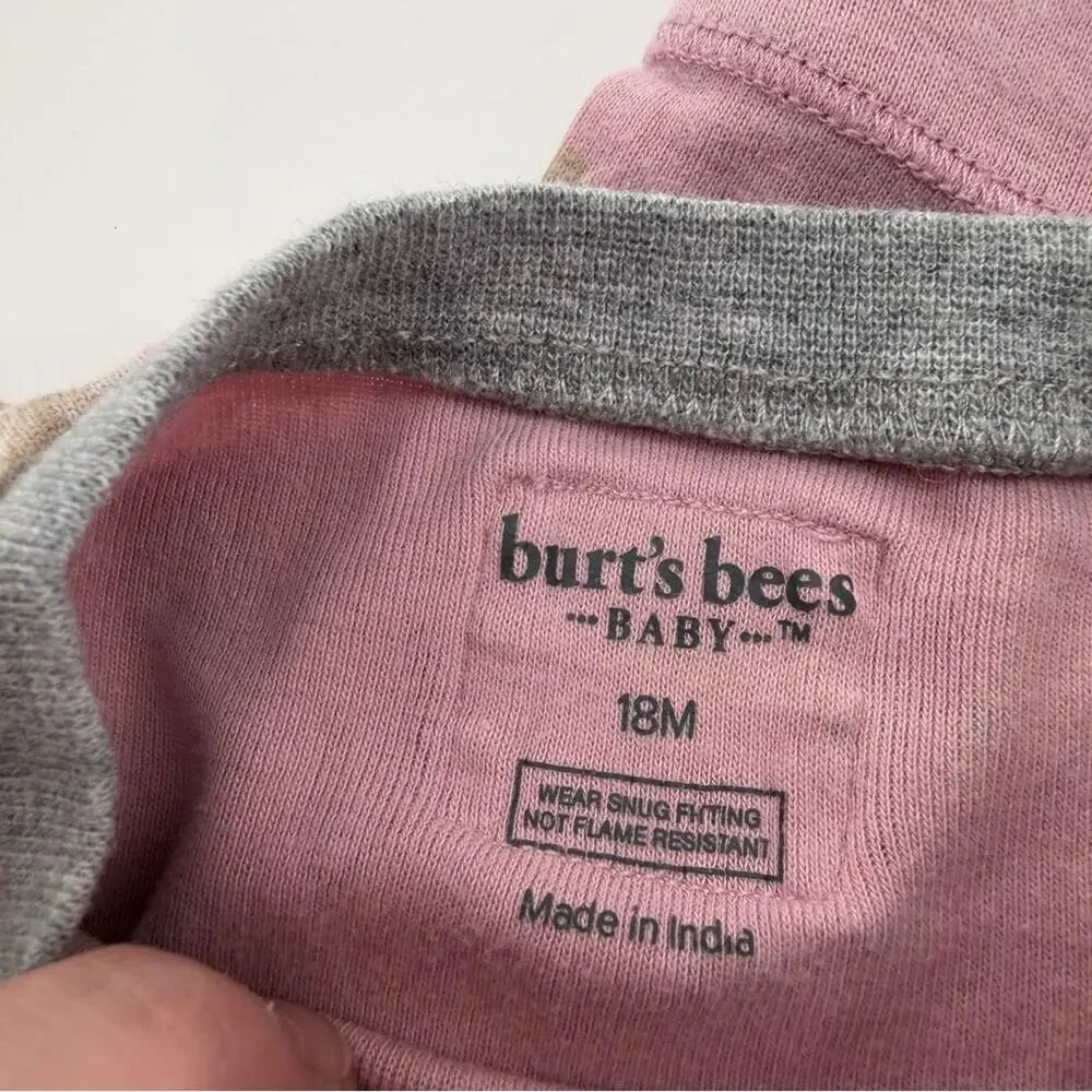 Burt’s Bees Baby Girls Toddler 2 Sets Pajamas Pink Dinosaurs Polar Bears 18M